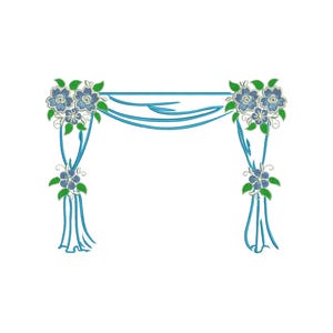 Floral Chuppah Embroidery Design for 11/8'' Hoop (All Formats)