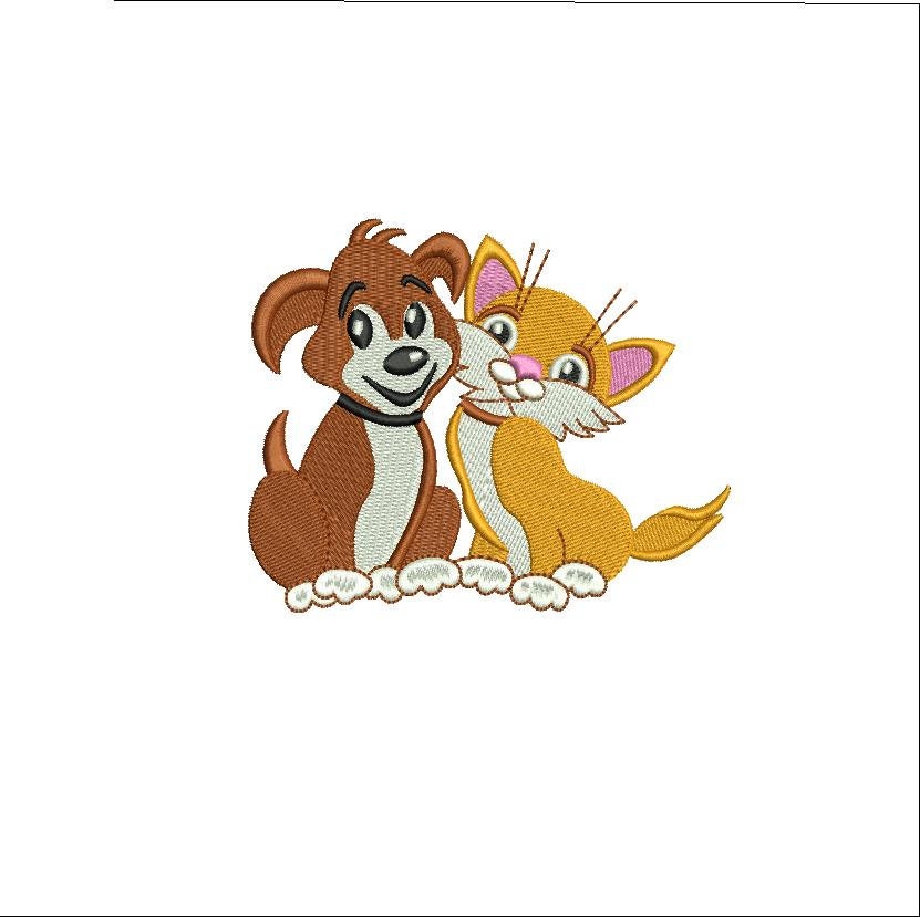 Dog and cat embroidery design for pets lovers design for  etsy Dog and cat embroidery design for pets lovers design for  etsy