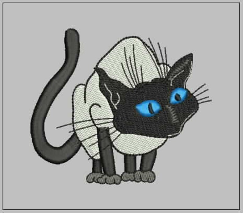 Embroidery design  Siamese  cat  Design  for embroidery Etsy