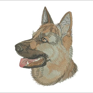 Schäferhund. Stickdatei für Hundeliebhaber. Stickdatei für Stickmaschine. 16cmx19cm