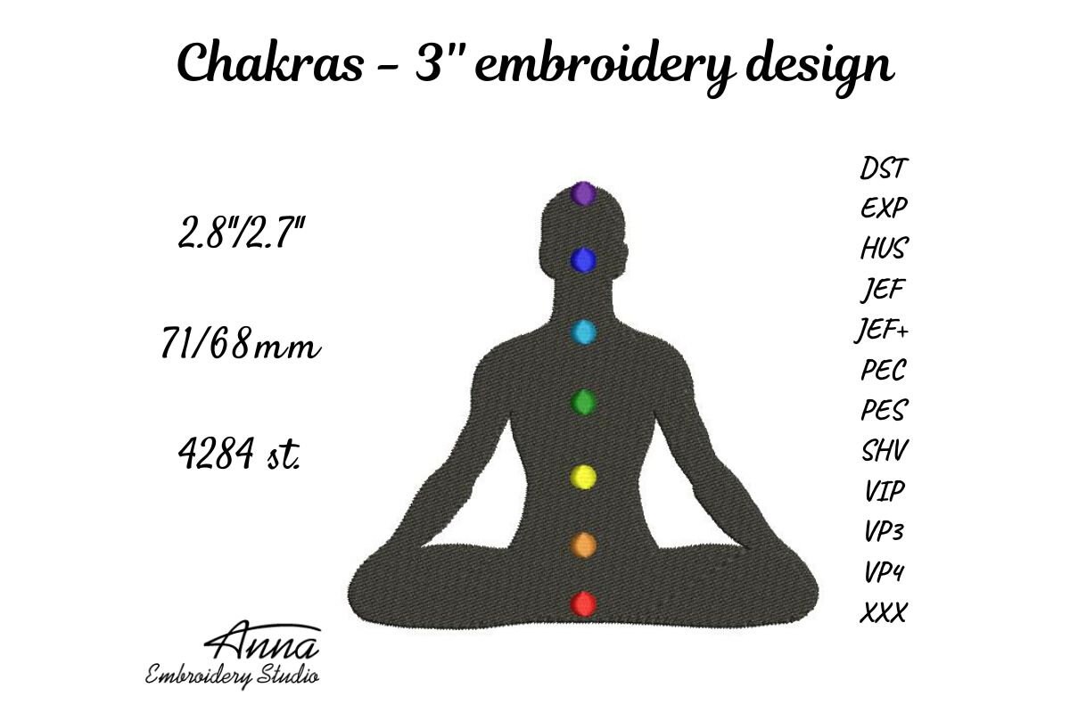 Chakras Embroidery Design, Three Sizes (digital Download) - Etsy