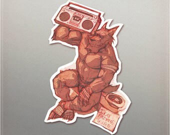 Boombox Werewolf Sticker