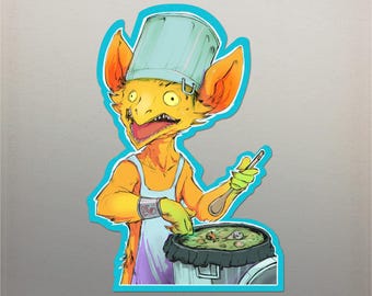 Garbage Cook Goblin-klistermärke | Vinyl- och vattentät | Laptopdekal | Vattenflaskklistermärke