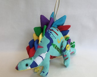 2 OPTIONS - Fabric Poseable Stegosaurus Dinosaur keychain, ornament, accessory