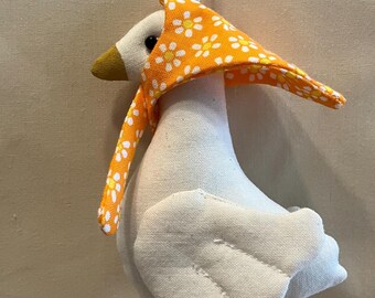 3 OPTIONS - Fabric Goose with Scarf keychain, ornament, accessory