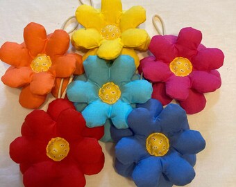 6 COLORS Fabric Stuffed Flower keychain, ornament, accessory
