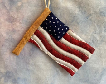 Quilted American Flag keychain, ornament, accessory