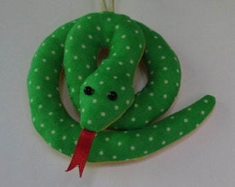 8 COLOR OPTIONS - Fabric Python Snake keychain, ornament, accessory