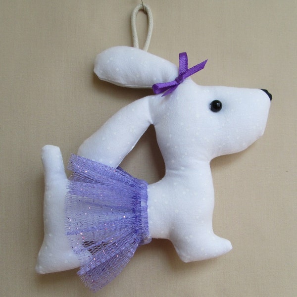 2 TUTU COLORS - Fabric Ballerina Dog keychain, ornament, accessory