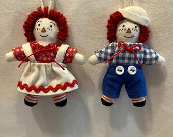 Raggedy Ann OR Andy Doll keychains, ornament, accessory