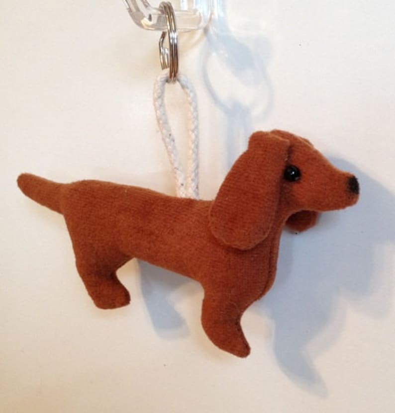 2 COLOR OPTIONS Fabric Dachshund wiener Dog Keychain Etsy
