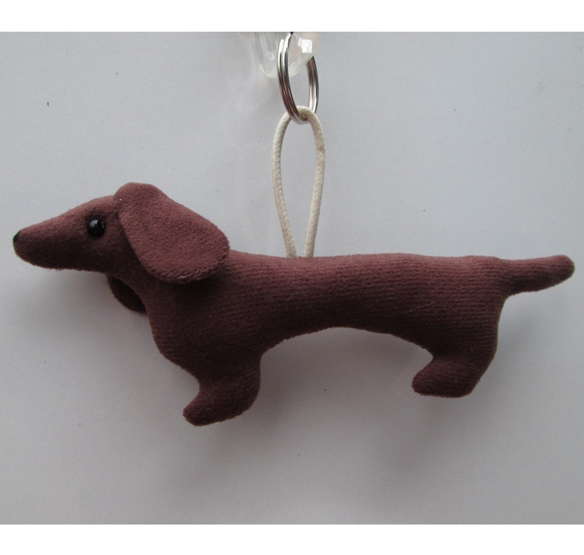 2 COLOR OPTIONS Fabric Dachshund wiener Dog Keychain Etsy