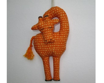 Fabric Curved-Neck Giraffe keychain, ornament, accessory