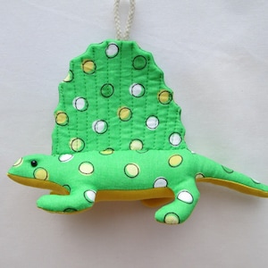 Fabric Dimetrodon Dinosaur keychain, ornament, accessory