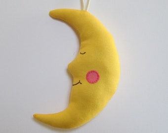 Fabric Crescent Moon keychain, ornament, accessory