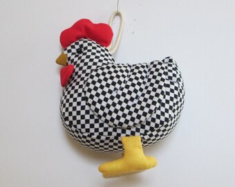 4 PATTERN OPTIONS - Fabric Chicken keychain, ornament, accessory