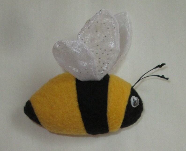 Fabric Fleece Bumble Bee Keychain Ornament Accessory Etsy