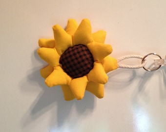 Fabric Sunflower keychain, ornament, accessory
