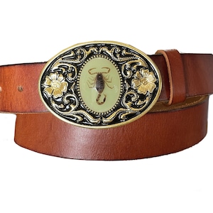 Real Scorpion Southwestern Brown Leather Belt - Removable Belt Strap - Blue Cabochon Preserved Scary Mexico Tail Pincher - Strap Brown Mens