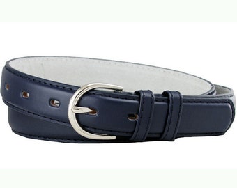 blue leather belt womens