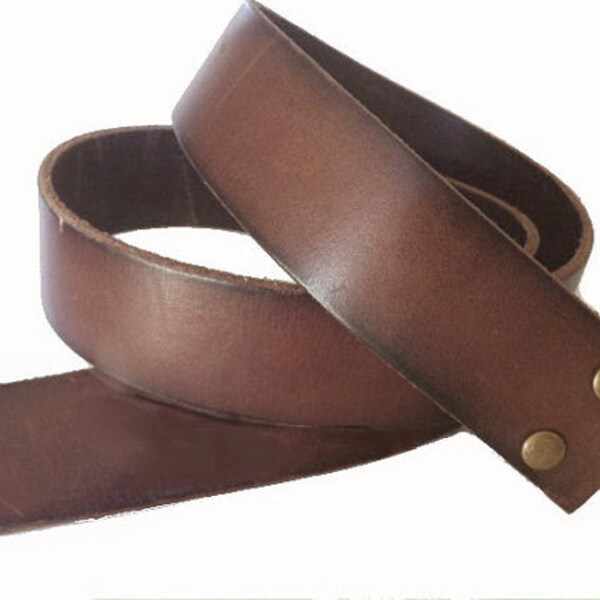 Premium Quality Distressed Brown Leather snap on Belt Strap - 1.5'' - Removable - Pick your Size - Sale - for buckle