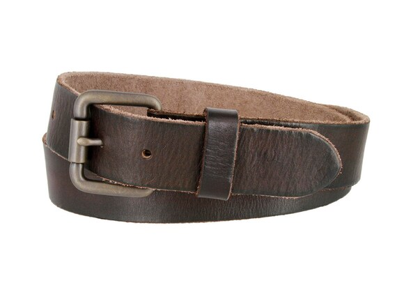 Men/'s Black Brown Casual Dress Genuine Leather Belt w// Buckle New Size S M L XL