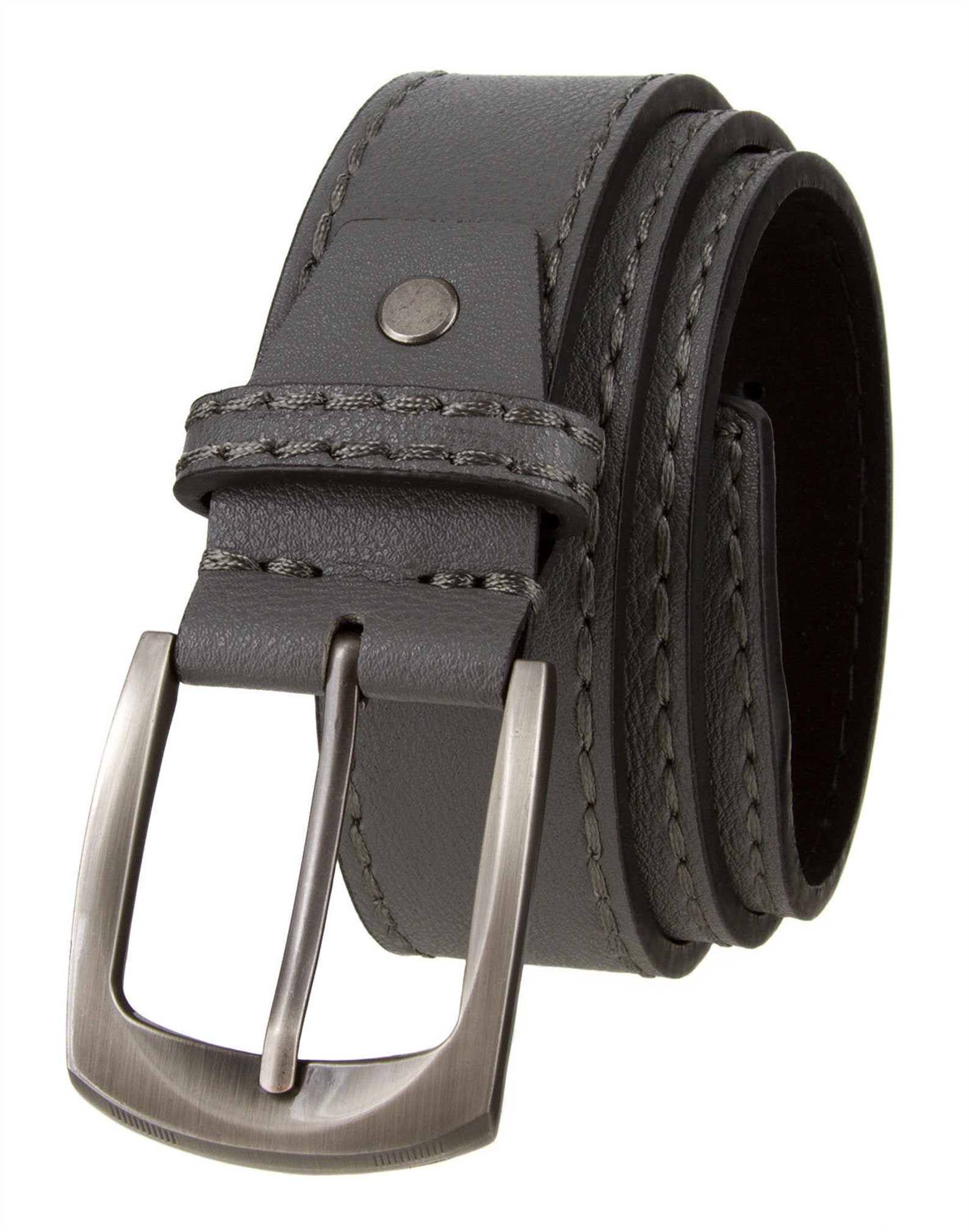 Grey Genuine Leather Belt 1 1/2'' Wide Dress Work Etsy