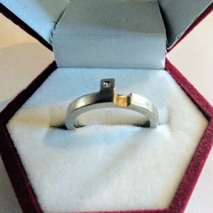 Vintage Sterling Silver and Diamond Stacking Ring