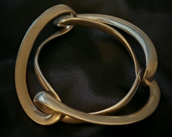 Vintage Georg Jensen Sterling Silver Infinity Bangle Size Medium Design 452