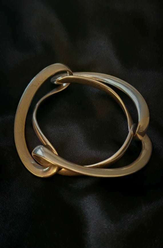 Vintage Georg Jensen Sterling Silver Infinity Bangle Size Medium
