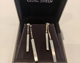 Vintage Georg Jensen Aria Danish Sterling Silver Drop Earrings