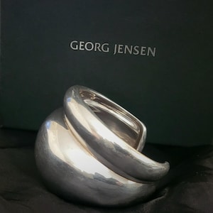 Vintage Georg Jensen Sterling Silver Curve Bangle by Regitze Overgaard