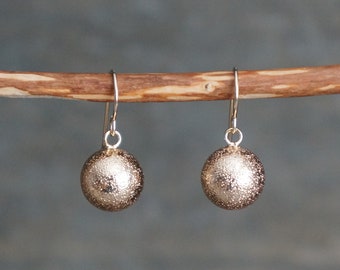 Gold Sparkle Ball Earrings, Shimmering Textured Orbs on Hypoallergenic 14k Gold Filled Earwires, Minimalist Jewelry, Lightweight Earrings