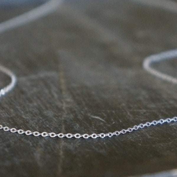 Thin & Dainty Plain Sterling Silver Chain Necklace / Shimmering Sterling Silver Chain • Layering Necklace • Long or Short choose your length