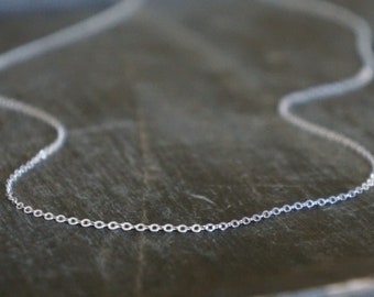 Thin & Dainty Plain Sterling Silver Chain Necklace / Shimmering Sterling Silver Chain • Layering Necklace • Long or Short choose your length