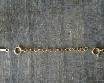 Necklace Extender in Gold / Add to Lefaire Jewelry to make an Adjustable Necklace / Removable Extension in 14k Gold Filled Chain