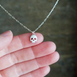 Tiny Skull Necklace - Etsy