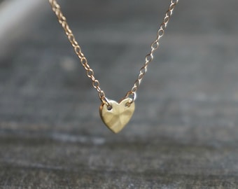 Reserved for KS // Hammered Heart Necklace / Gold Heart Pendant on Gold Filled Chain