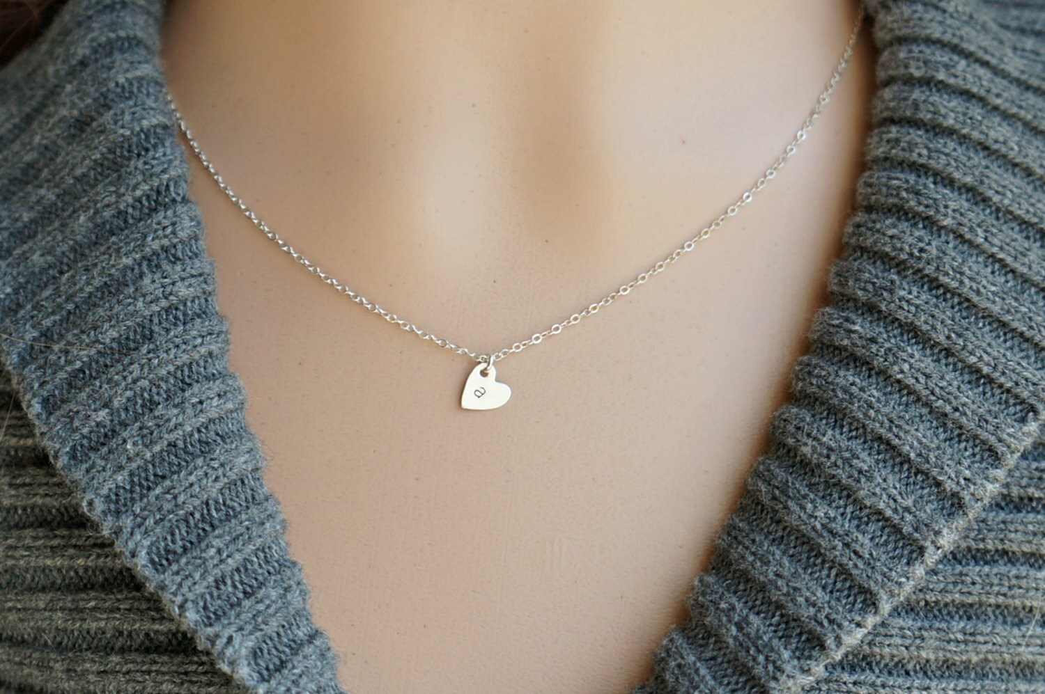 B and Heart Necklace - Etsy