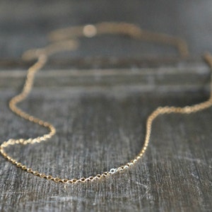 Thin & Dainty Plain Gold Chain Necklace // Shimmering 14k Gold Filled Chain • Short or Long • Simple Layering Necklace • choose your length