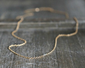 Thin & Dainty Plain Gold Chain Necklace // Shimmering 14k Gold Filled Chain • Short or Long • Simple Layering Necklace • choose your length