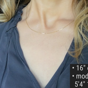 Thin & Dainty Plain Gold Chain Necklace // Shimmering 14k Gold Filled Chain Short or Long Simple Layering Necklace choose your length image 2