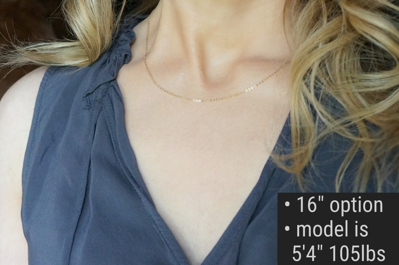 Thin & Dainty Plain Gold Chain Necklace // Shimmering 14k Gold Filled Chain Short or Long Simple Layering Necklace choose your length image 2