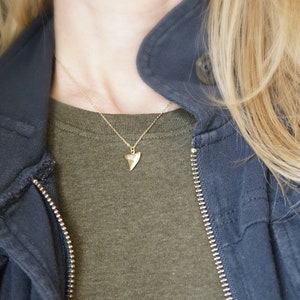 Gold Shark Tooth Necklace // Small Sharks Tooth Pendant on a 14k Gold Filled Chain Good Luck Charm Necklace Amulet Necklace image 7