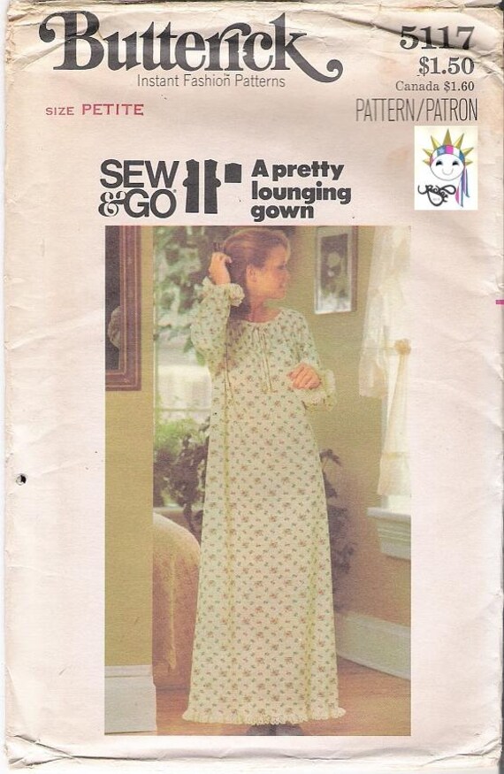 Items similar to 1970s Nightgown Patterns Vintage Robe Patterns ...