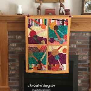 Handmade Modern Quilted Wall Art | Quilted Wall Hanging | Abstract Wall Art | 28&quot; X 36&quot;