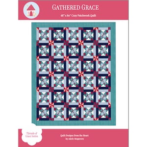 PDF Quilt Pattern, Star Block, Four Patch Block, 68" x 80"