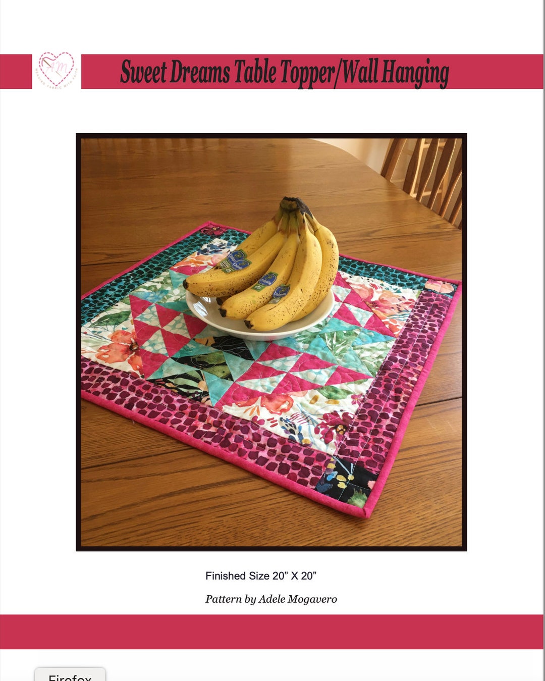 PDF Table Topper Quilt Pattern Wall Quilt Pattern Flying Etsy