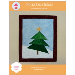 Christmas Mini Quilt Pattern – PDF Instant Download – 8.5” x 10.5” Appliqué Wall Hanging – Beginner Friendly Small Quilt