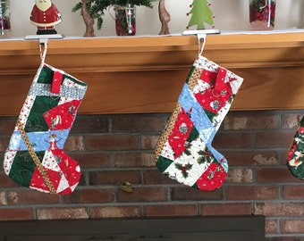 Contemporary Handmade Quilted Christmas Stocking